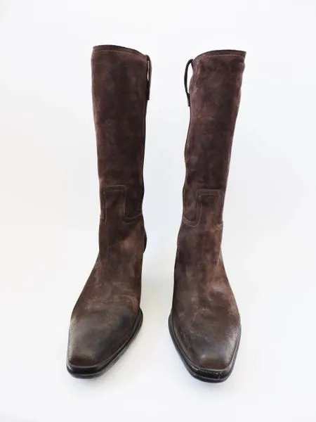 NEW Prada Western Suede Boots Size 41.5 It (11.5 Us)