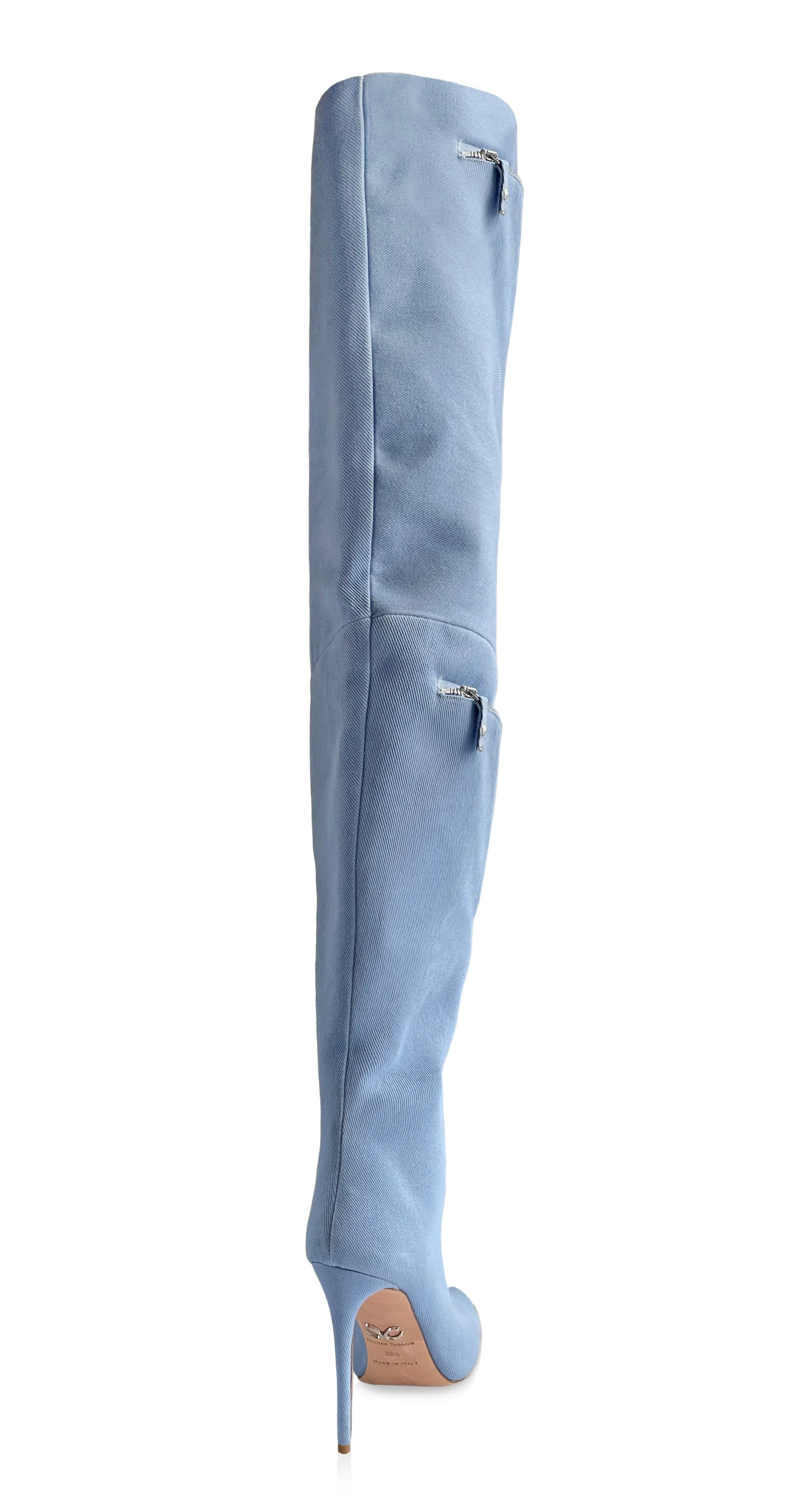 NICO LIGHT DENIM CARGO BOOTS