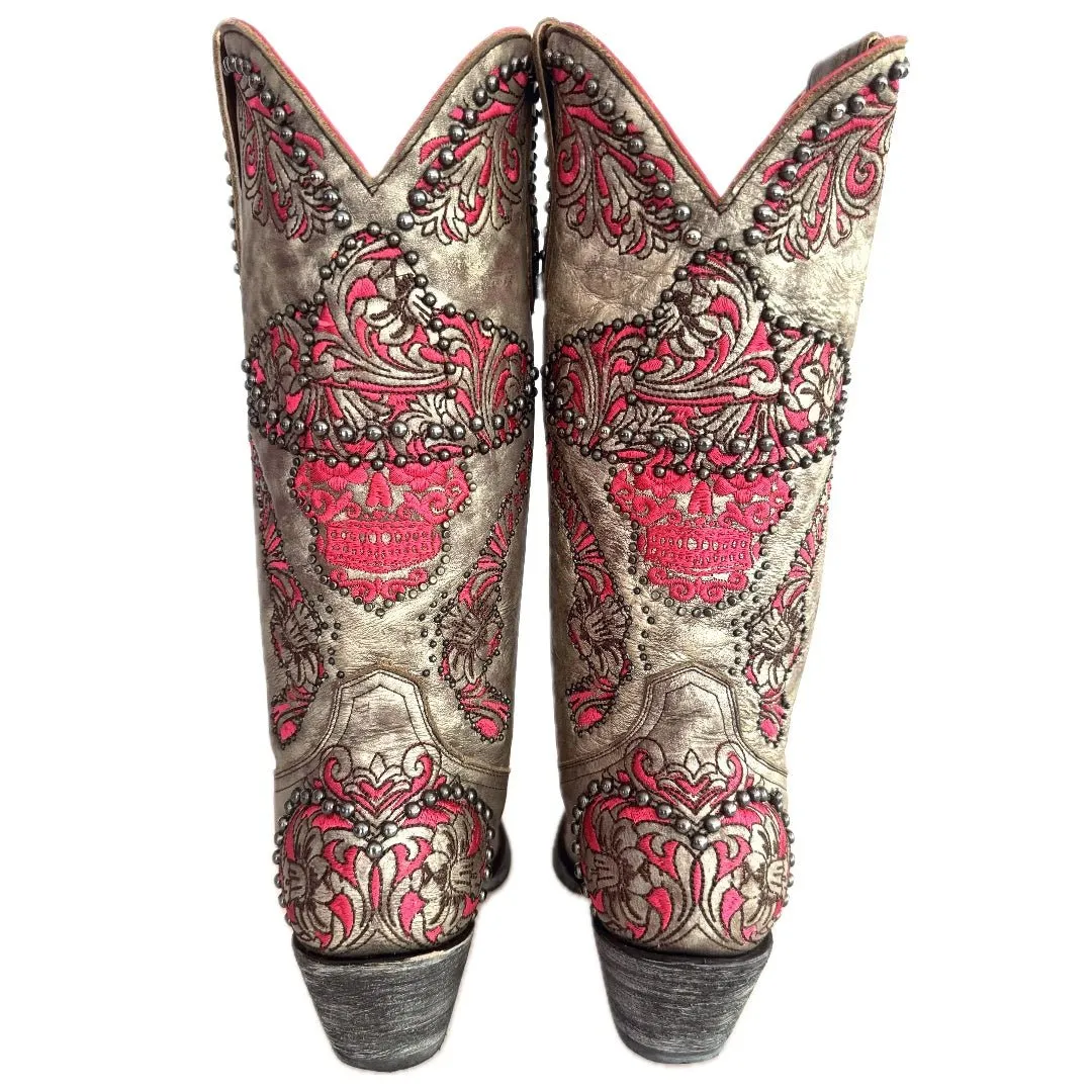 OLD GRINGO L&L Skull Studded Sombrero Gun Cowgirl Western Boots