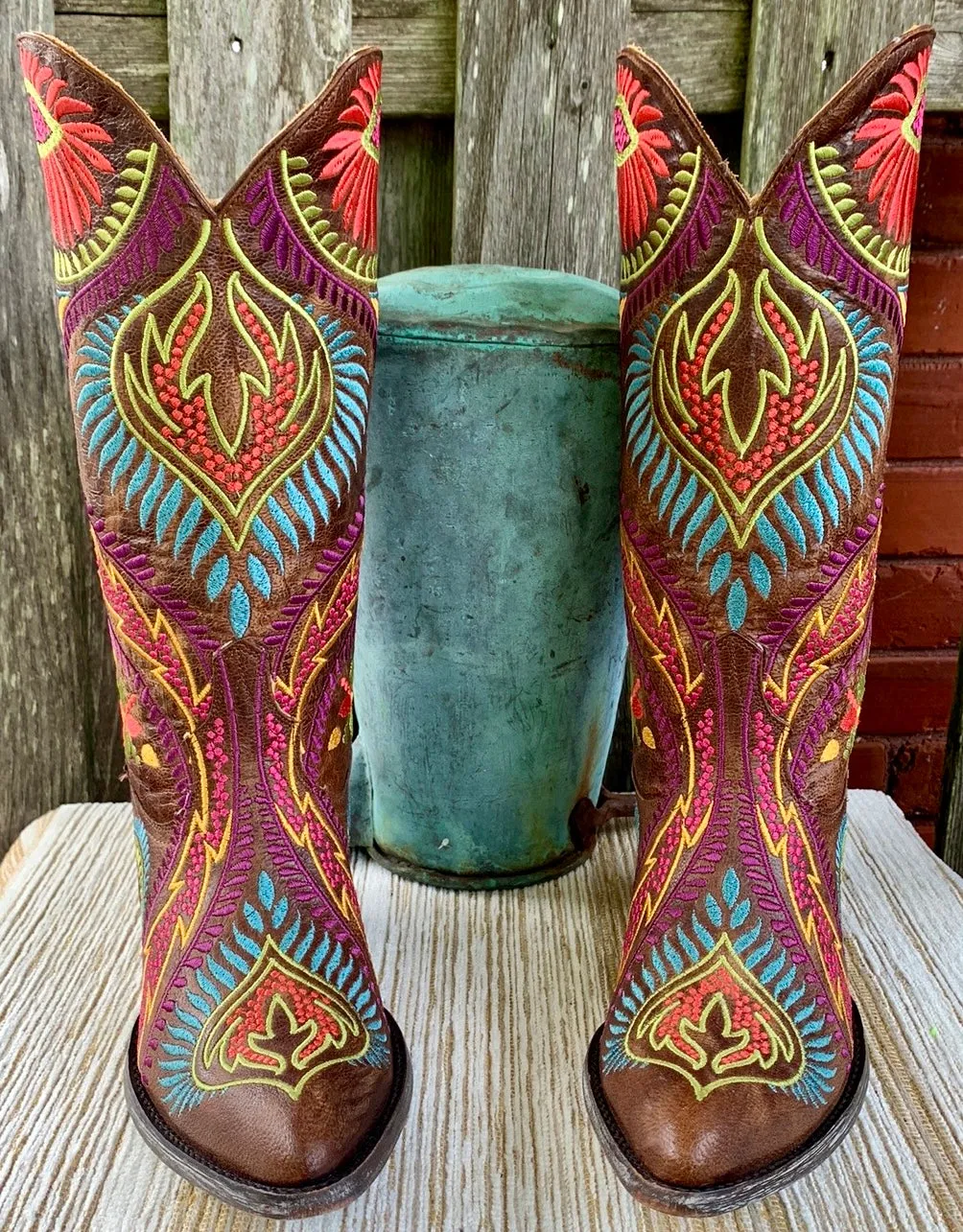 OLD GRINGO The Tiegan Brass Brown Multicolored Cowgirl Cowboy Western Boots