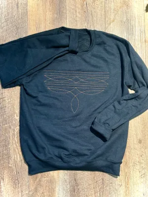 Old West Boot Stitch Crew - Embroidered