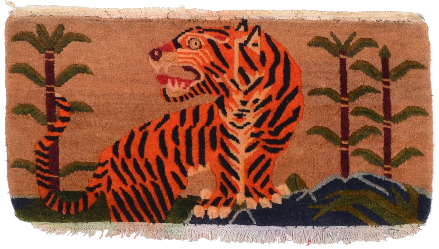 Pair of Antique Tibetan Tiger Rugs