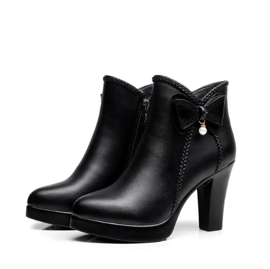 Petite Side Zipper High Heel Boots DS79