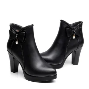 Petite Side Zipper High Heel Boots DS79