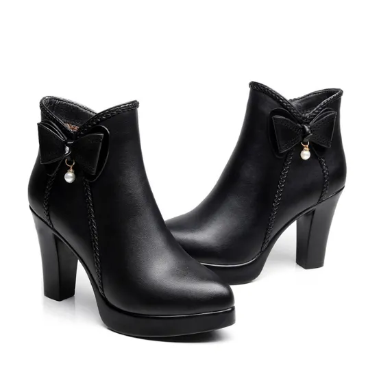 Petite Side Zipper High Heel Boots DS79