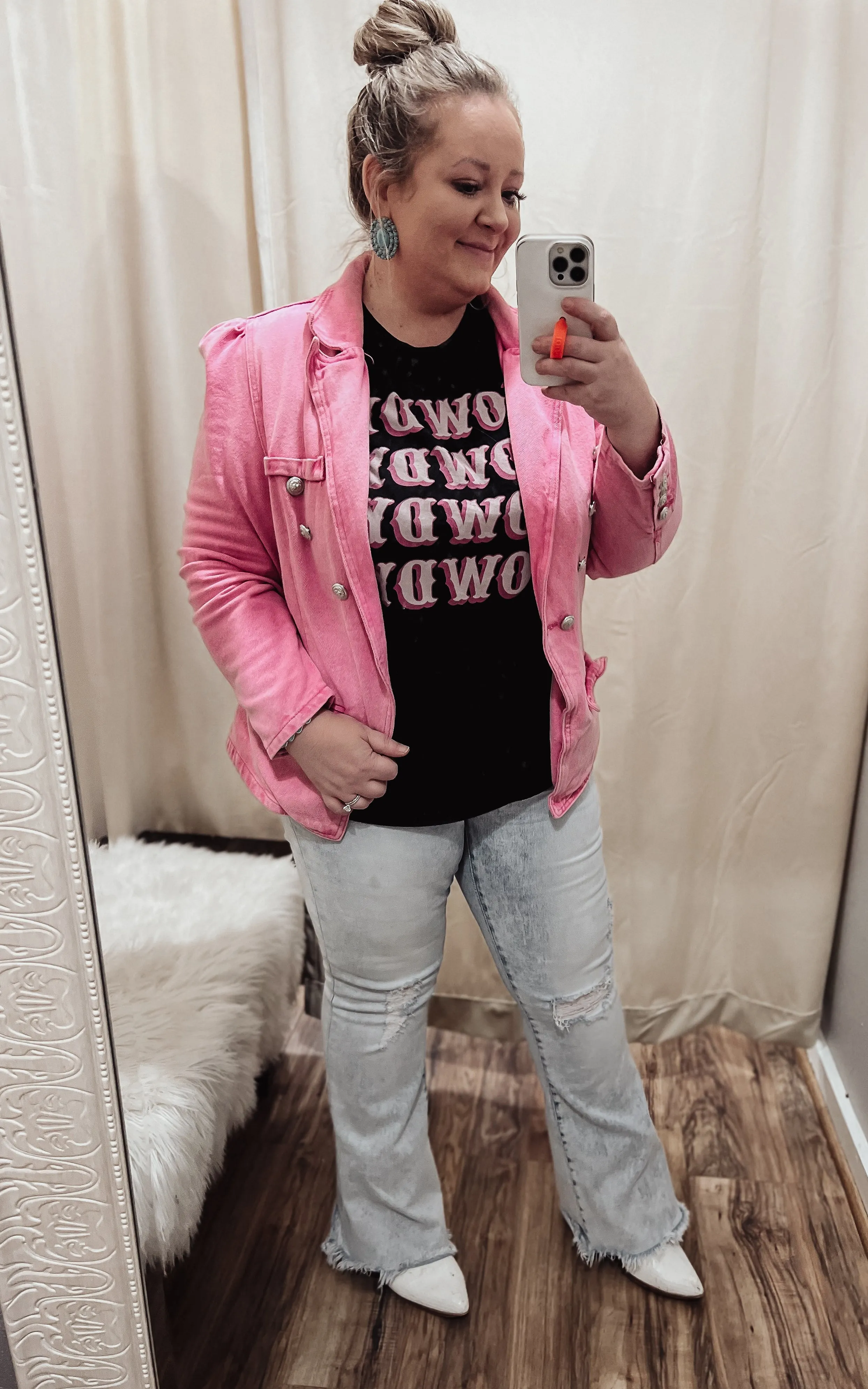 Petite Taylor Acid Wash Flares