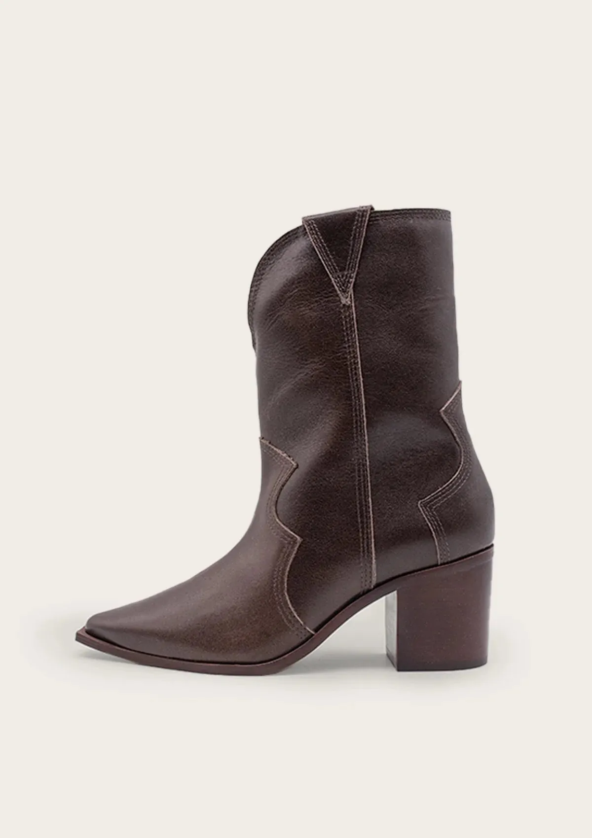 petra distressed square-tip cowboy bootie