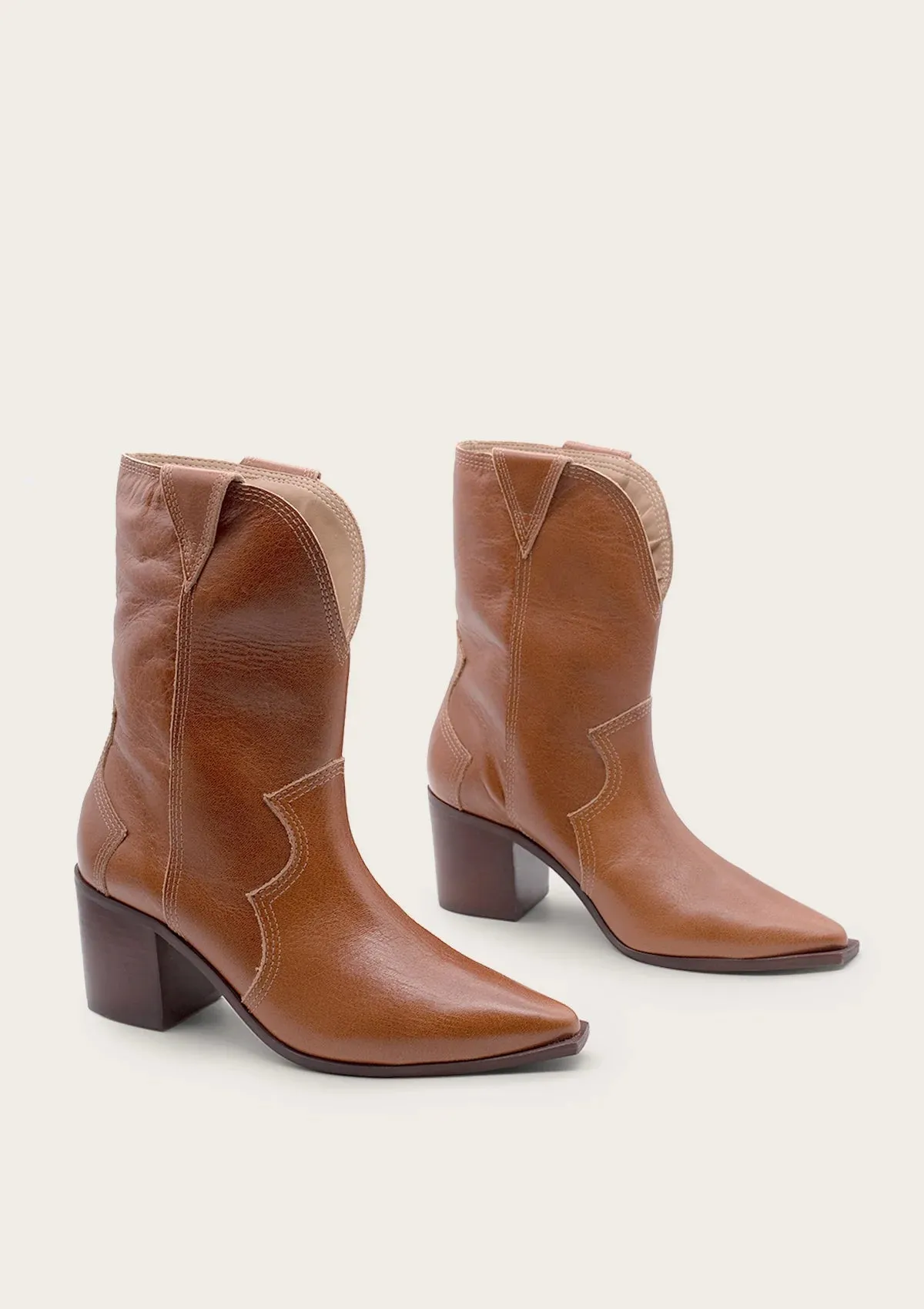 petra distressed square-tip cowboy bootie