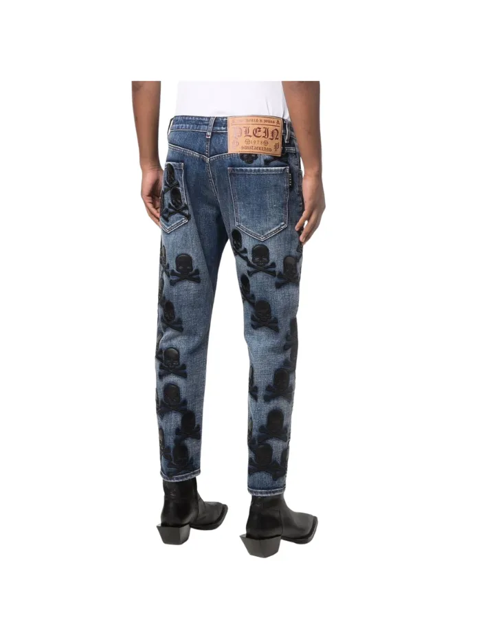 Philipp Plein skull-patch tapered jeans
