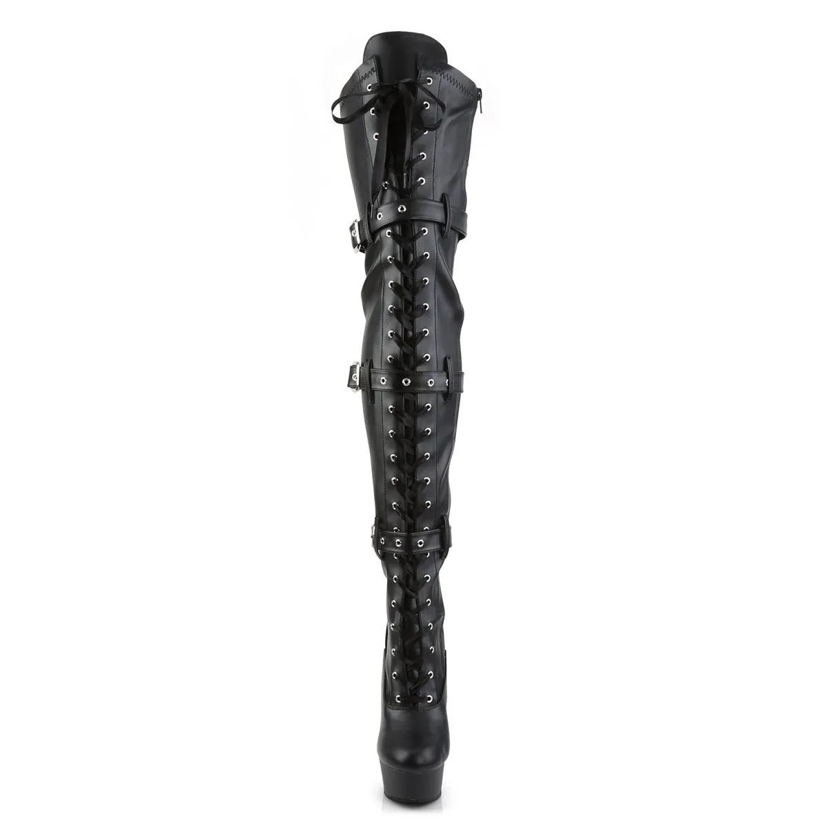 Pleaser Delight-3028-Black-Size 6-Clearance