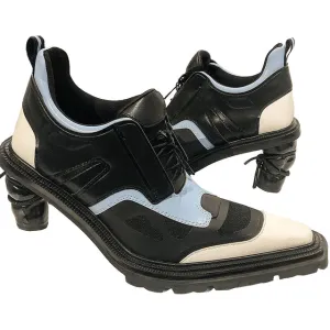Pointed High-heel Martin Boots with Mixed Colors