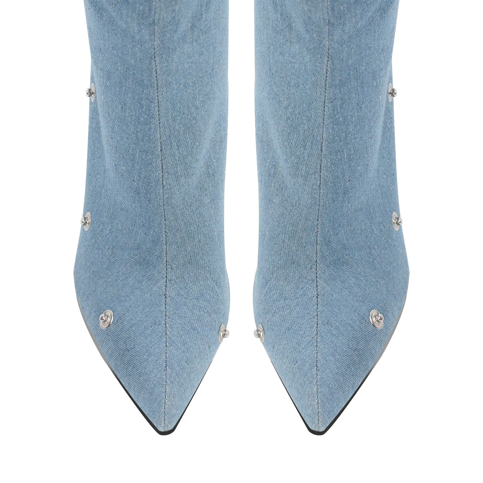 Pointed Toe Buckle Stiletto Removable Boots