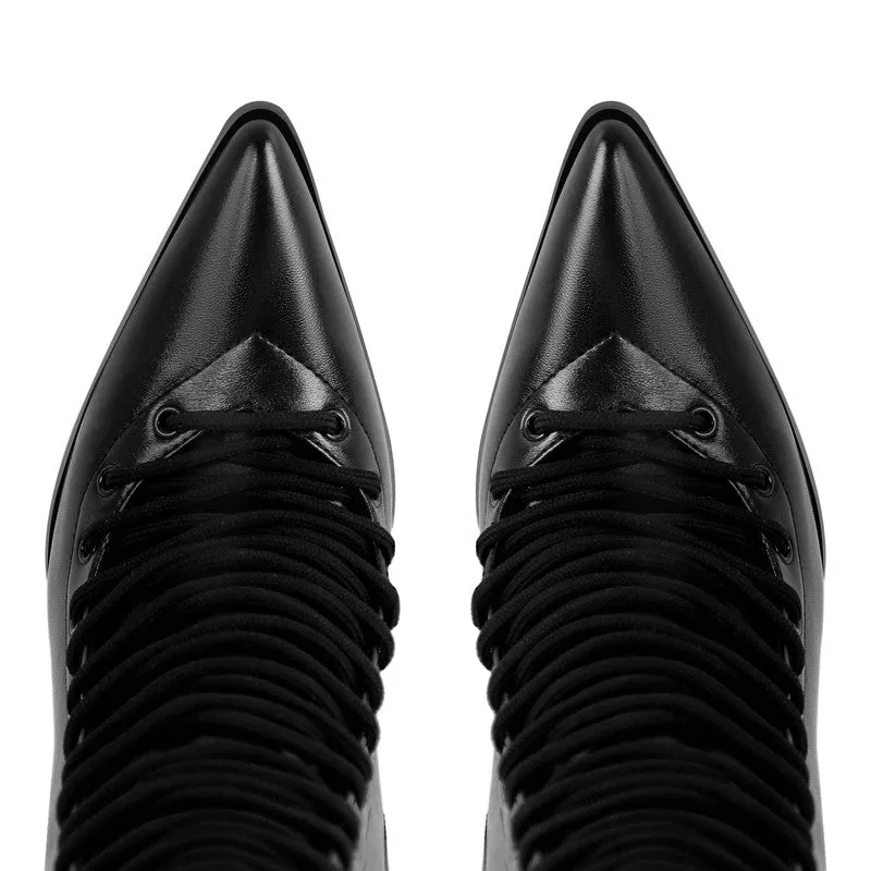 Pointed Toe Strap Stiletto High Heels Boots