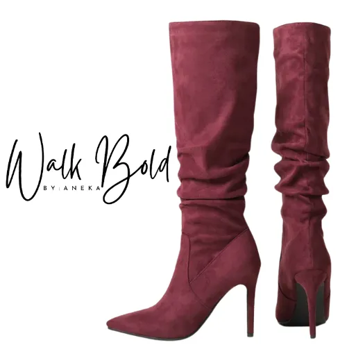 Preorder Suede Pointed High Heel Boots (ETA 11/4-11-11)