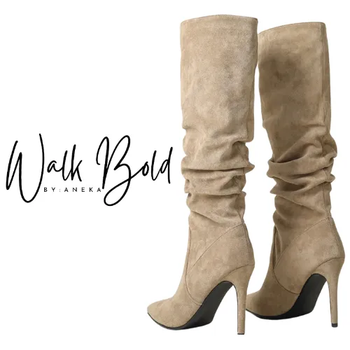 Preorder Suede Pointed High Heel Boots (ETA 11/4-11-11)