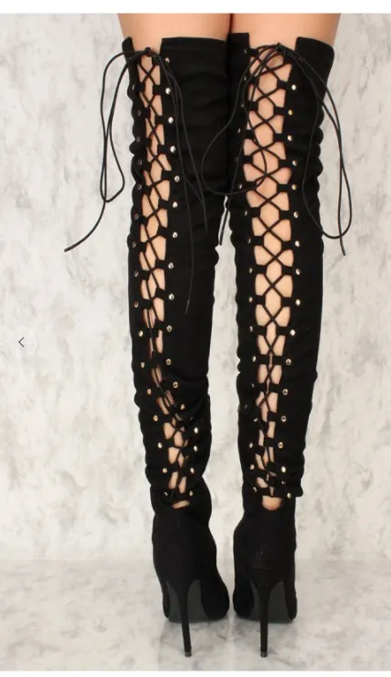 Queen Bee Corset Lace up Black