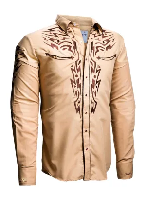 Rafael Amaya Long Sleeve Western Shirt In Yellow - 081CA01