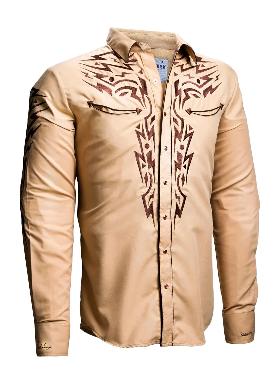 Rafael Amaya Long Sleeve Western Shirt In Yellow - 081CA01