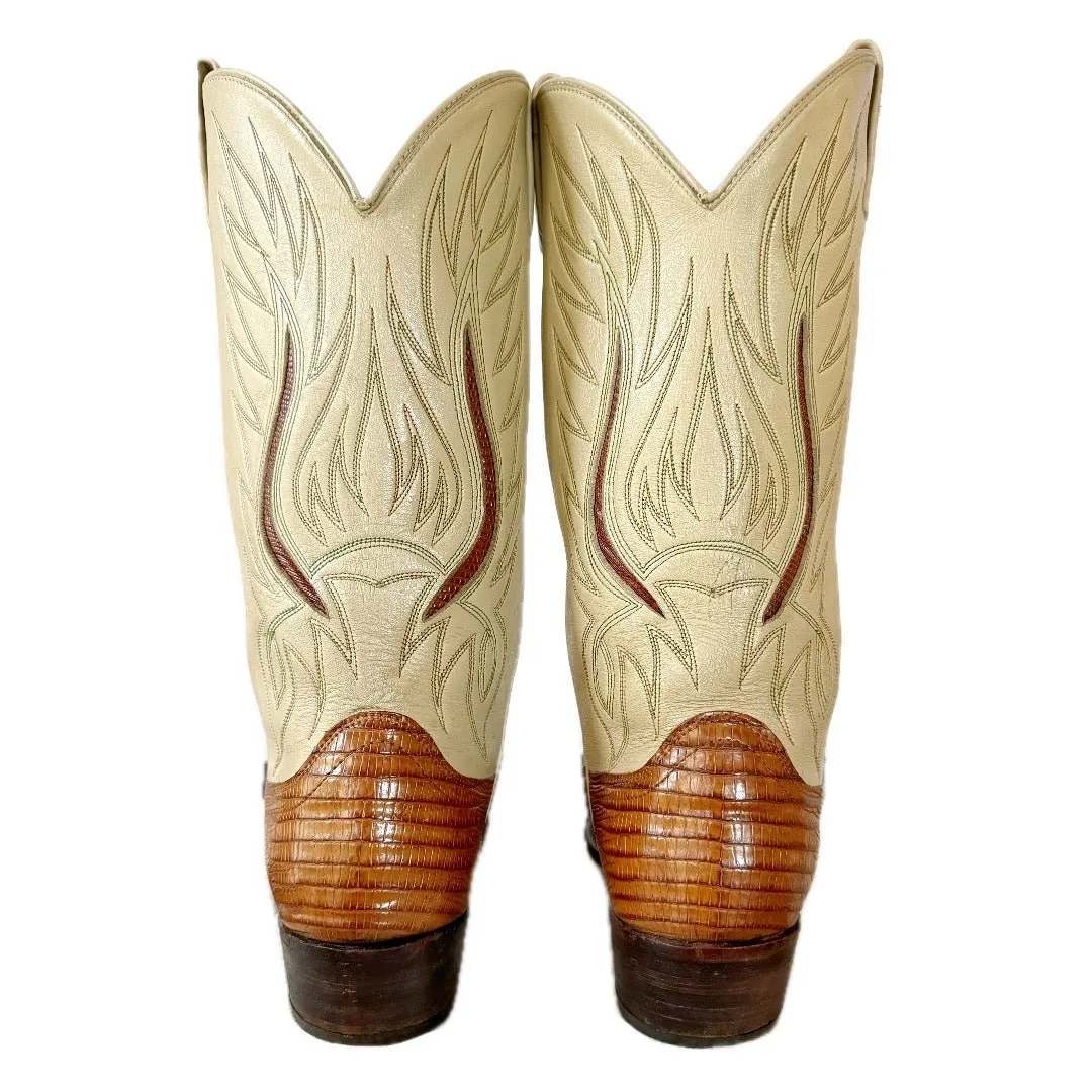 RALPH LAUREN Polo Western Collection Vintage Lizard Brown Cowboy Boots