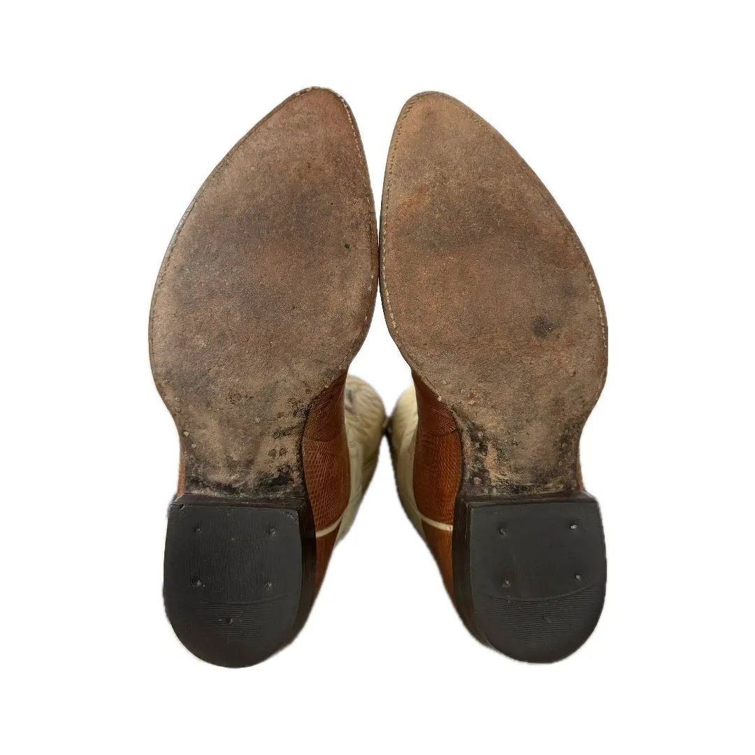 RALPH LAUREN Polo Western Collection Vintage Lizard Brown Cowboy Boots