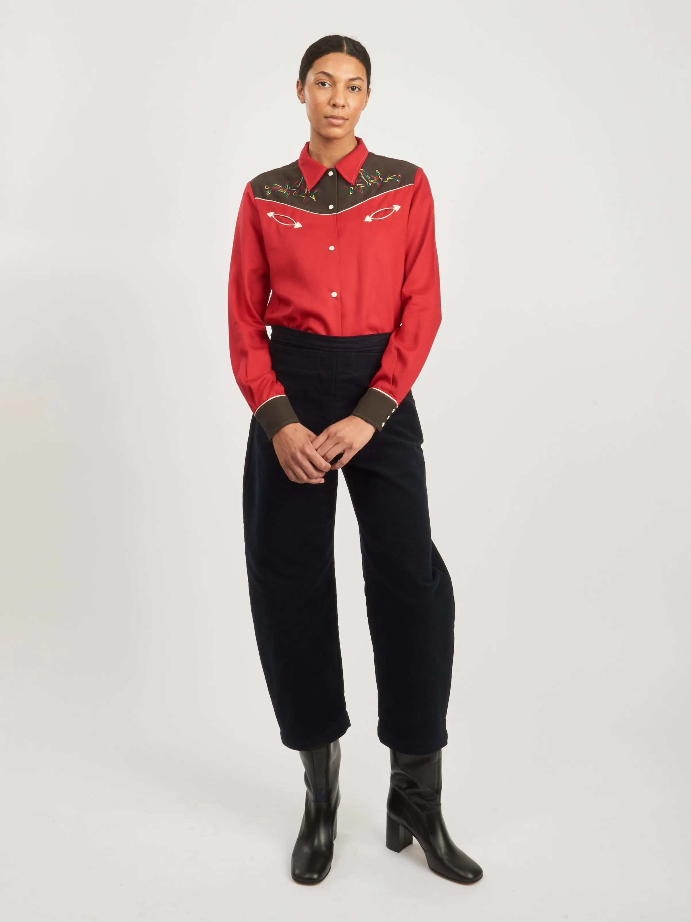 Red Jumper Western Shirt
