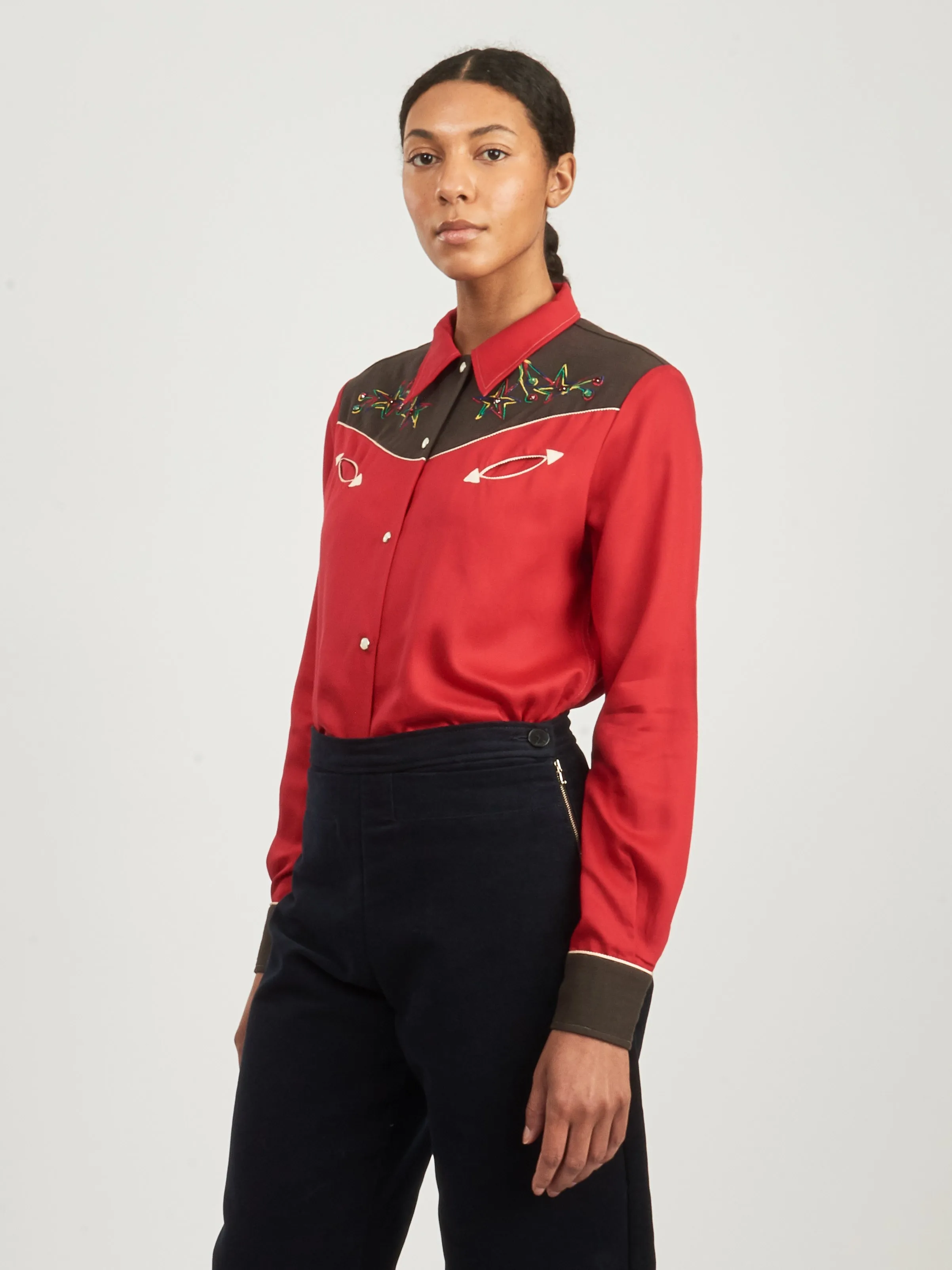 Red Jumper Western Shirt