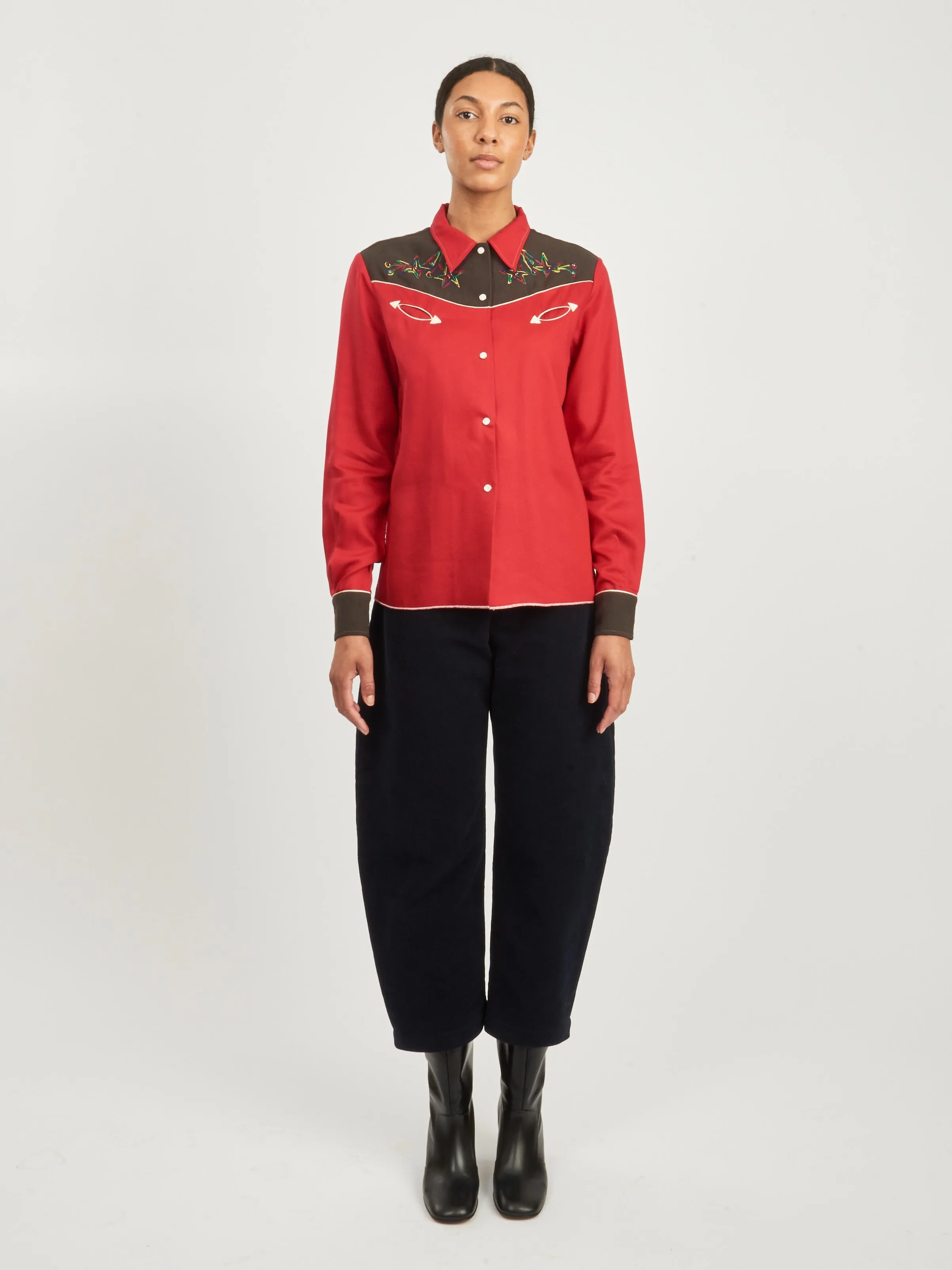 Red Jumper Western Shirt