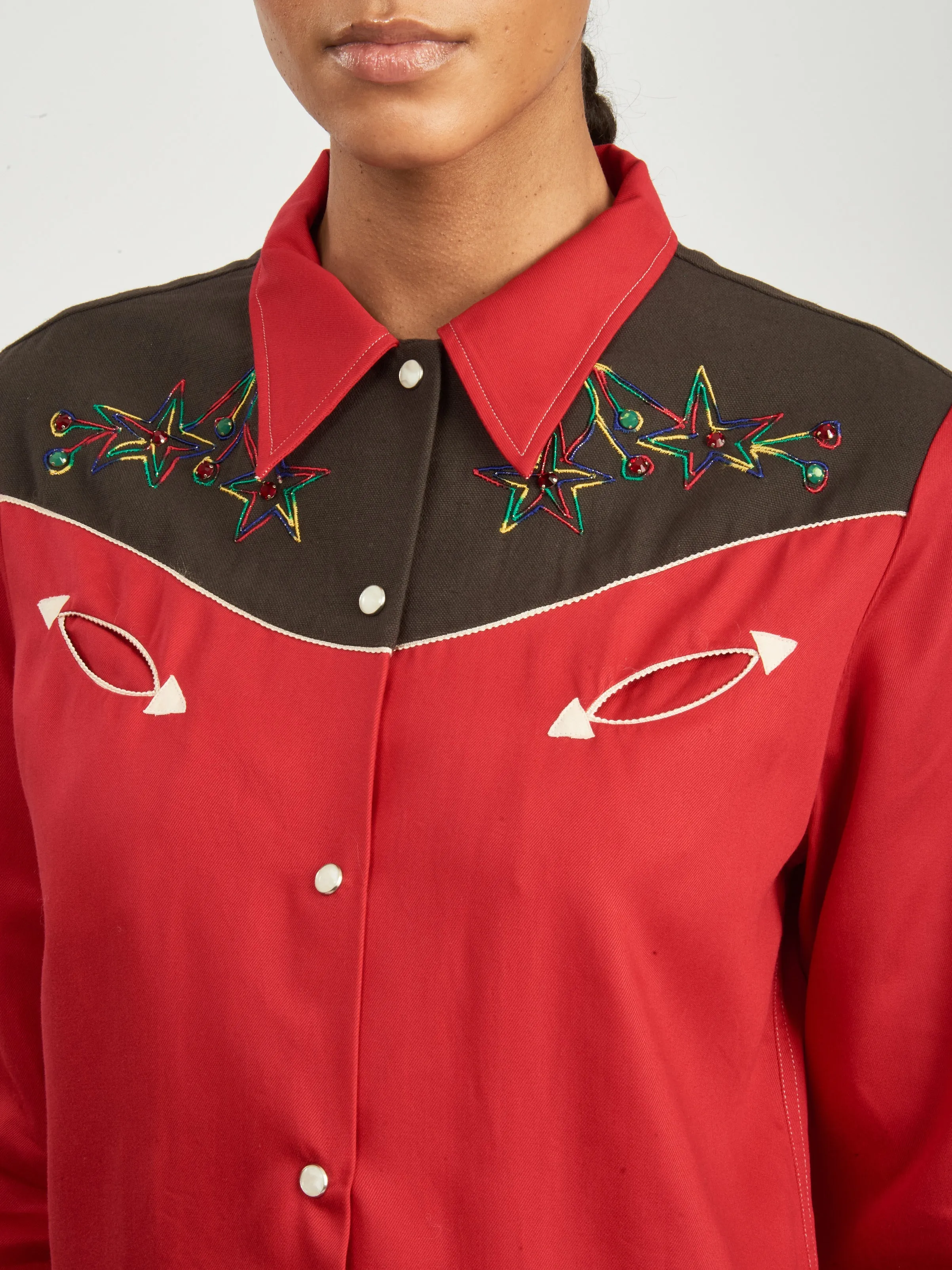 Red Jumper Western Shirt