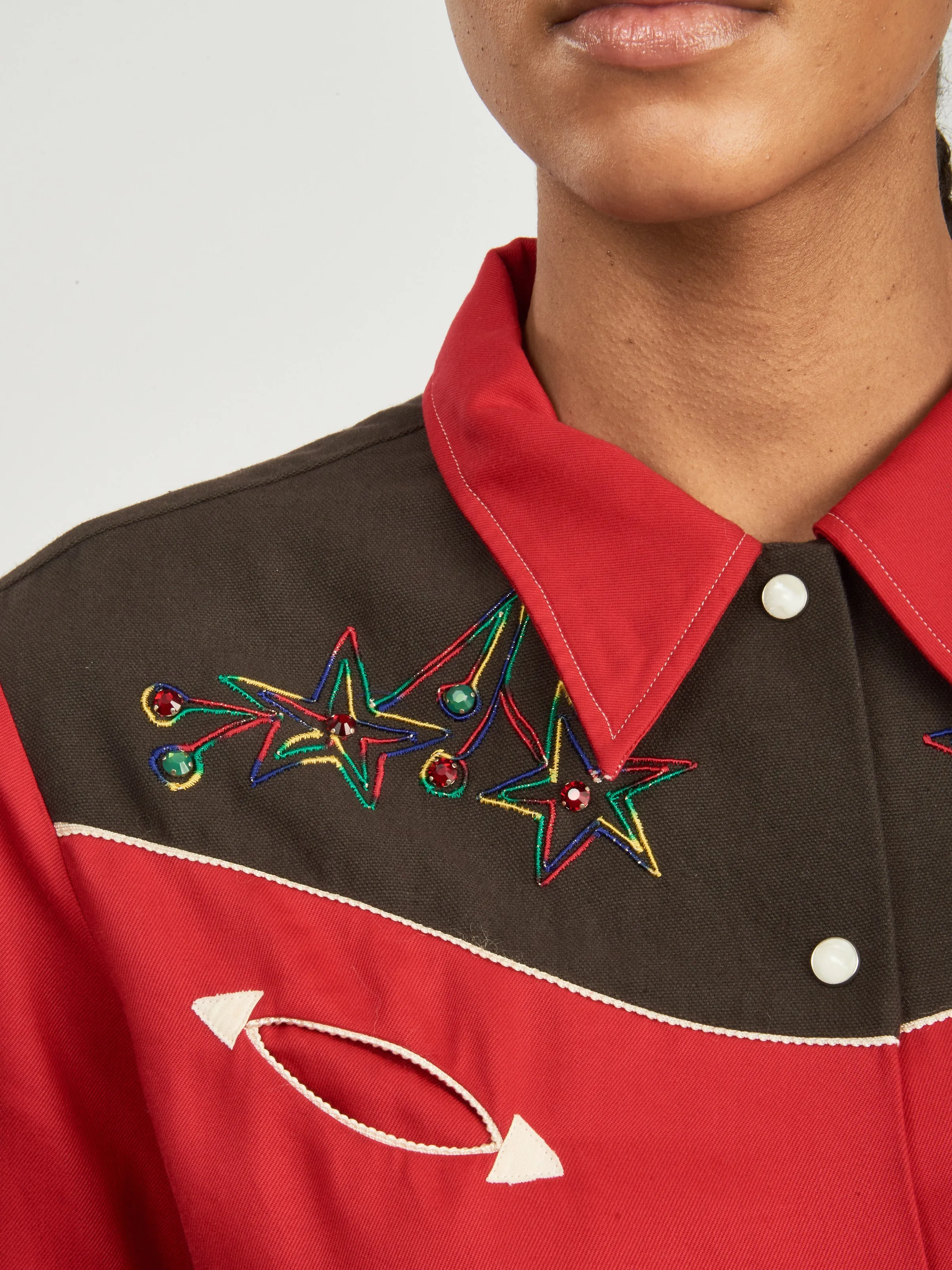 Red Jumper Western Shirt