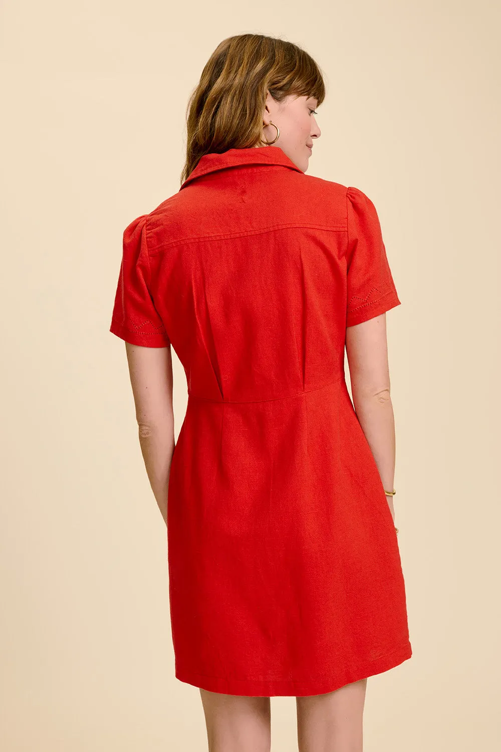 REEF - Robe cerise en coton lin