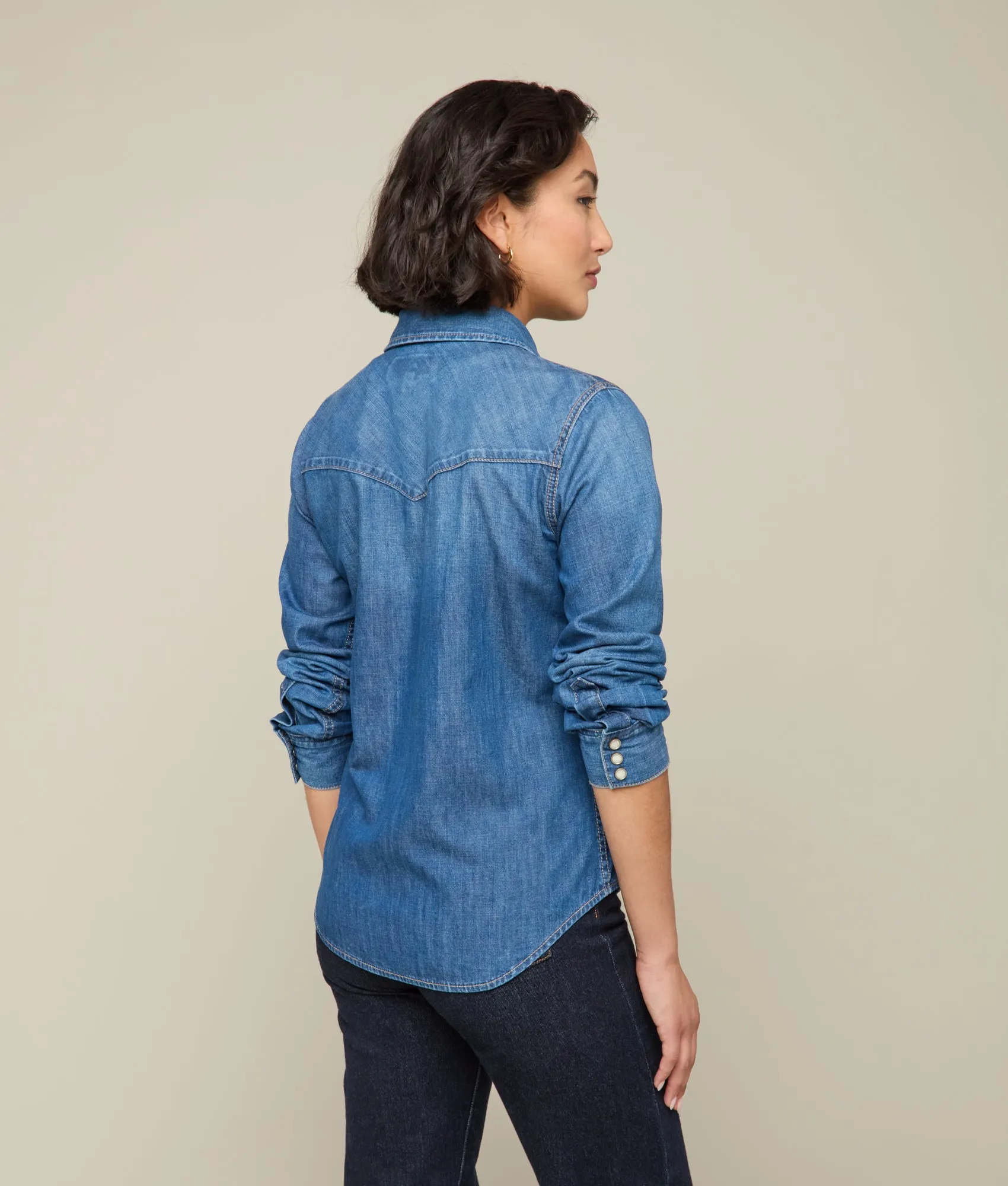 Reese Women's Snap Shirt :: Blue Bird