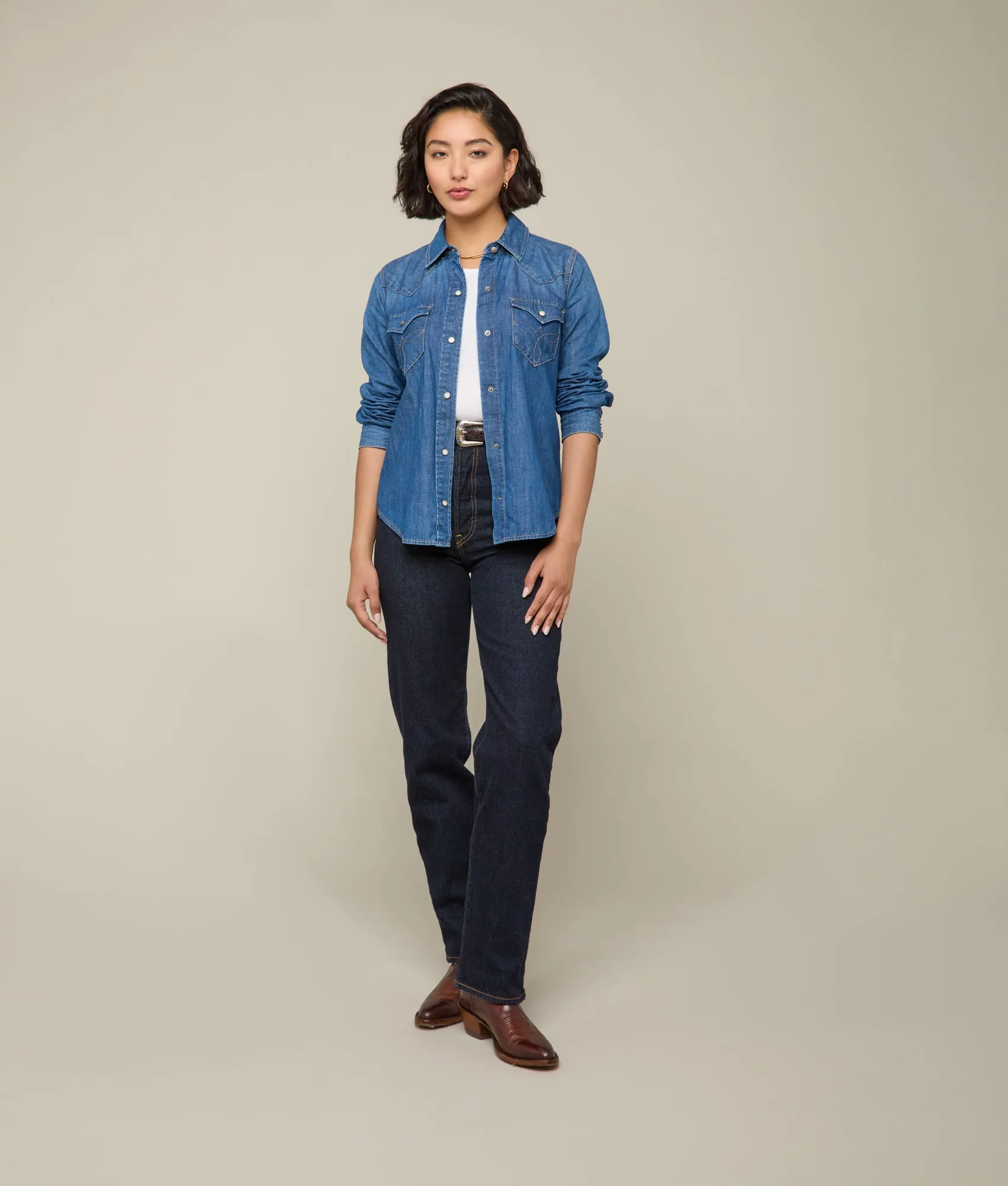 Reese Women's Snap Shirt :: Blue Bird