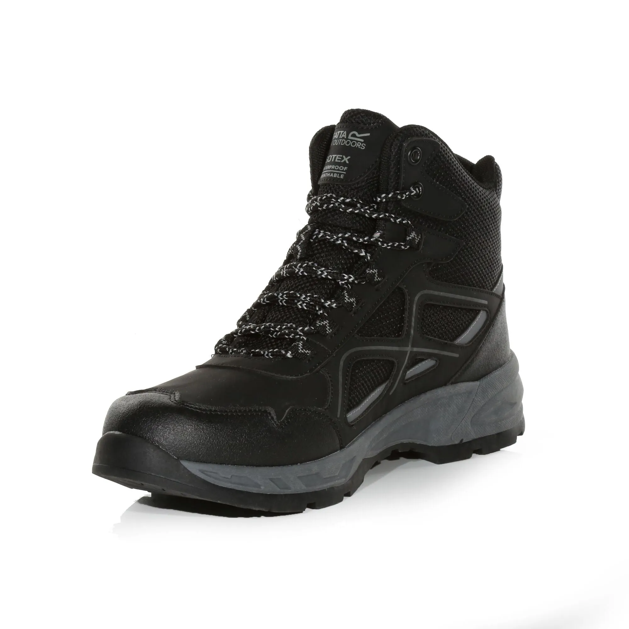 Regatta Vendeavour Waterproof Walking Boots for Men – Breathable Gear-BLACK GREY