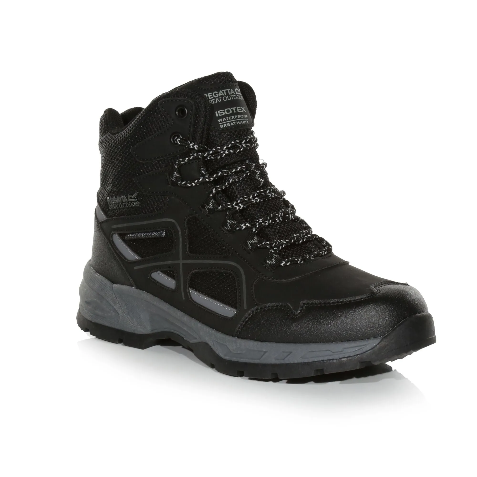 Regatta Vendeavour Waterproof Walking Boots for Men – Breathable Gear-BLACK GREY