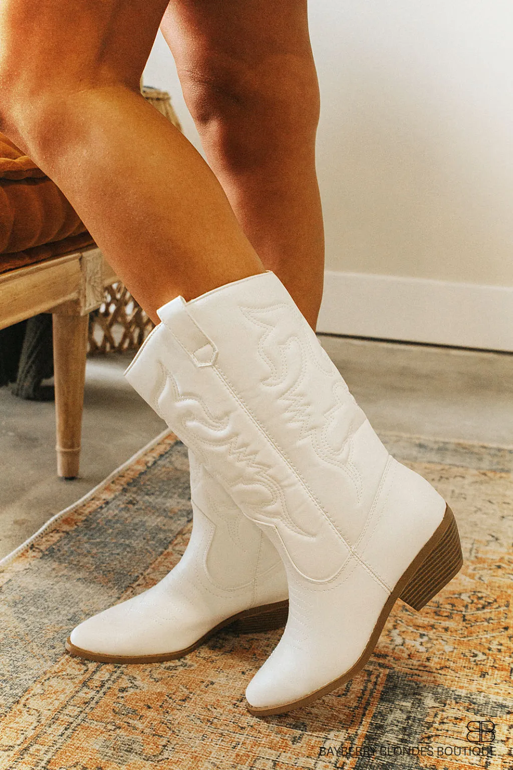 Reno Western Boots-White