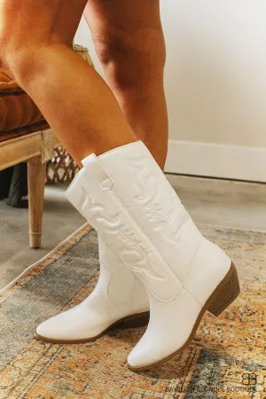 Reno Western Boots-White