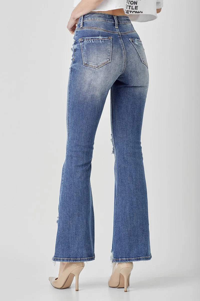 RISEN Distressed Flare Jean