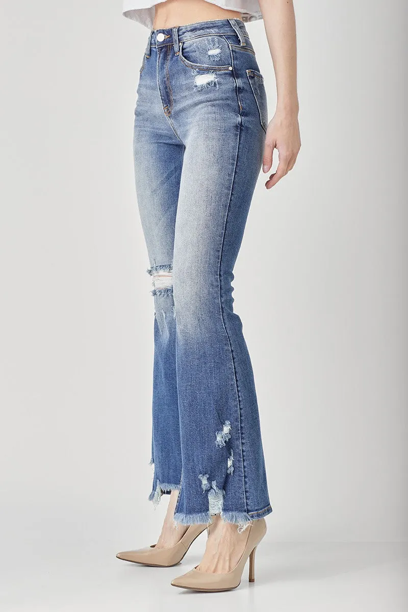 RISEN Distressed Flare Jean