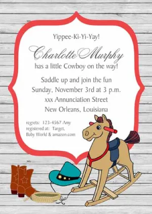 ROCKING HORSE CUSTOM INVITATION