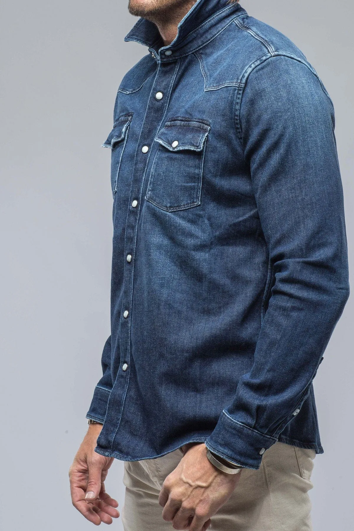 Roper Over-Dyed Western Snap Shirt In Dark Blue