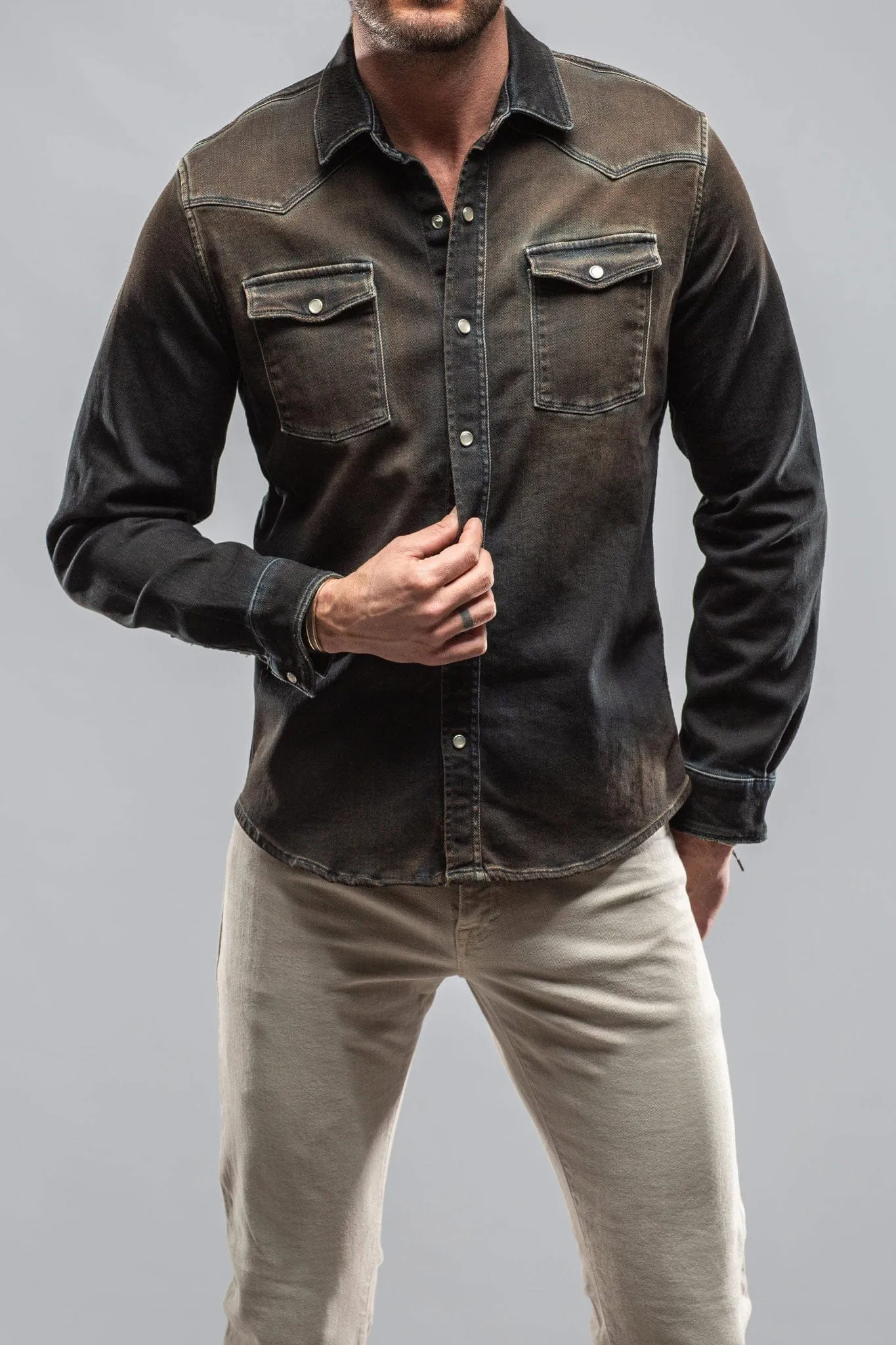 Roper Over-Dyed Western Snap Shirt In Desert