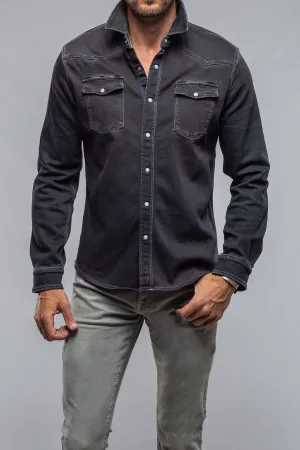 Roper Over-Dyed Western Snap Shirt In Nero