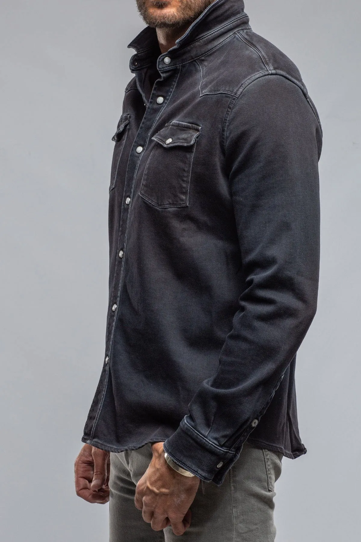 Roper Over-Dyed Western Snap Shirt In Nero