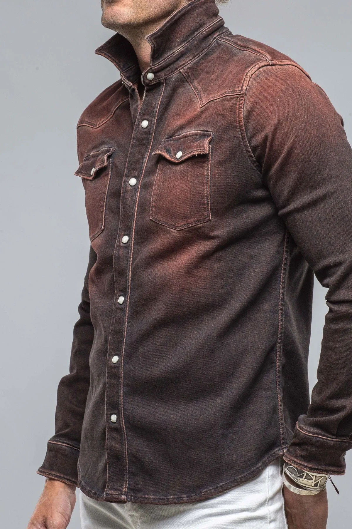 Roper Over-Dyed Western Snap Shirt In Ruggine Rust