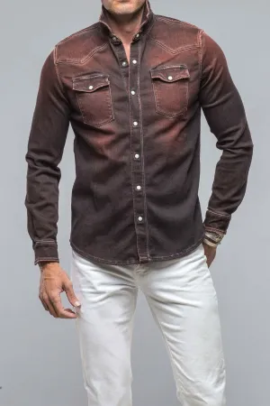 Roper Over-Dyed Western Snap Shirt In Ruggine Rust