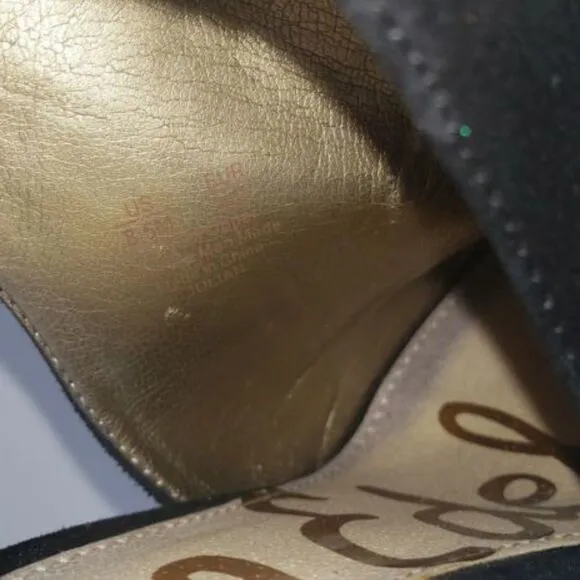 Sam Edelman Julian Black Suede Gold Buckle