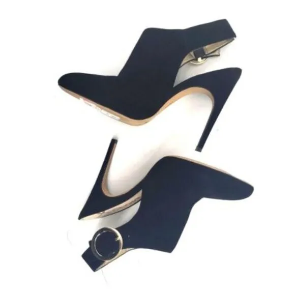 Sam Edelman Julian Black Suede Gold Buckle