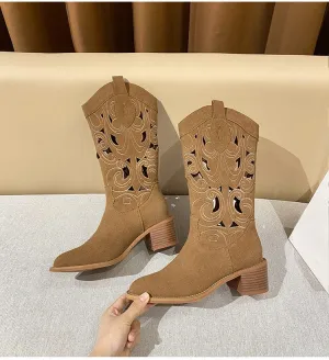 Selina - Embroidered Cowboy Boots