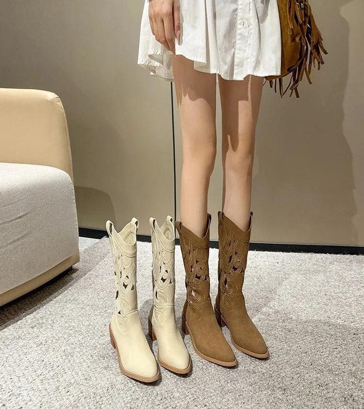 Selina - Embroidered Cowboy Boots