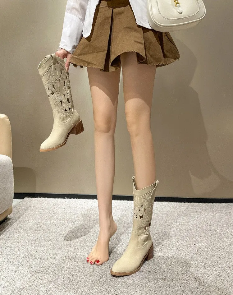 Selina - Embroidered Cowboy Boots
